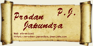 Prodan Japundža vizit kartica